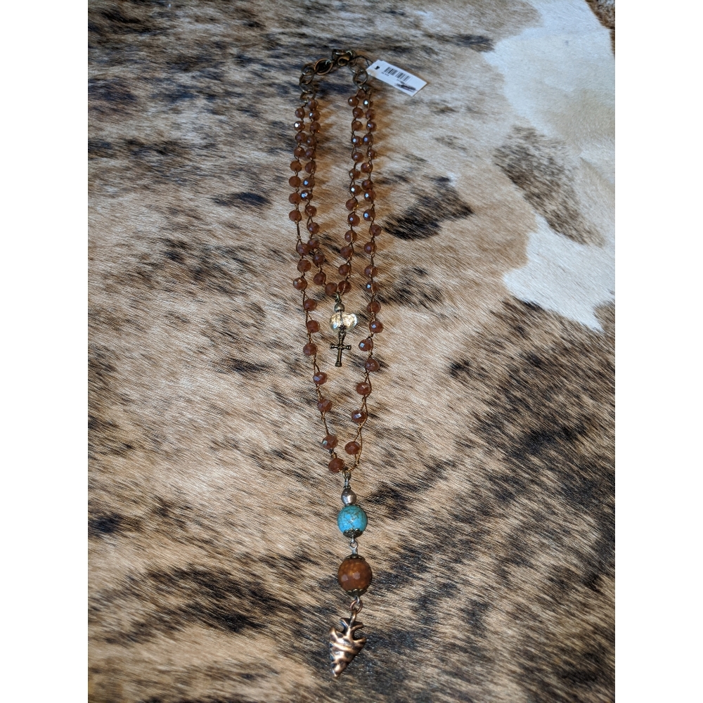 Boho Beaded Arrow Necklace